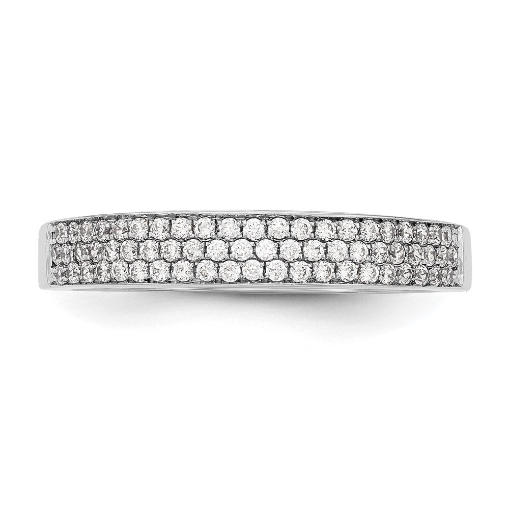 0.32ct. CZ Solid Real 14K White Gold Micro Pave Wedding Band Ring