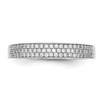 0.32ct. CZ Solid Real 14K White Gold Micro Pave Wedding Band Ring