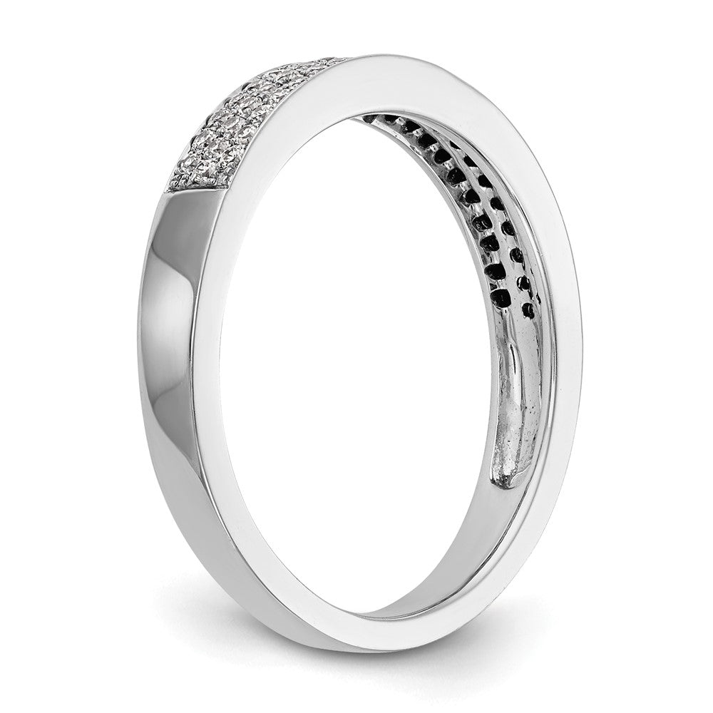 0.32ct. CZ Solid Real 14K White Gold Micro Pave Wedding Band Ring