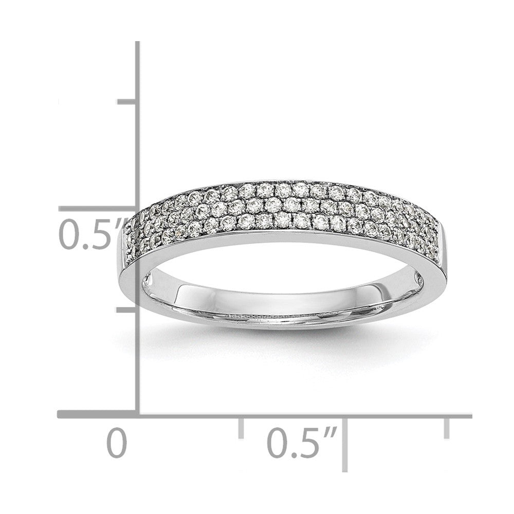 0.32ct. CZ Solid Real 14K White Gold Micro Pave Wedding Band Ring