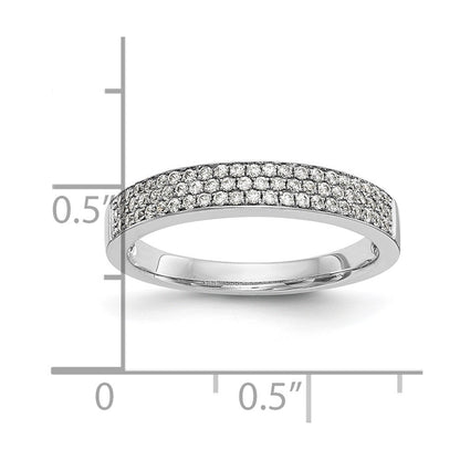 0.32ct. CZ Solid Real 14K White Gold Micro Pave Wedding Band Ring