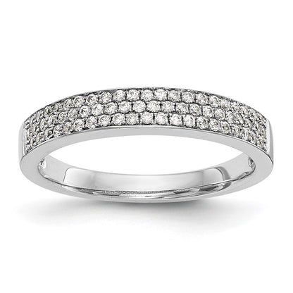 0.32ct. CZ Solid Real 14K White Gold Micro Pave Wedding Band Ring