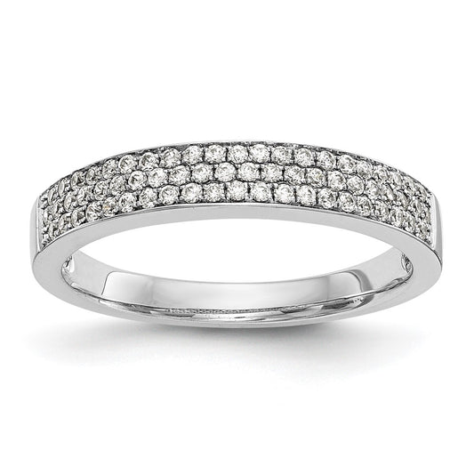 0.32ct. CZ Solid Real 14K White Gold Micro Pave Wedding Band Ring