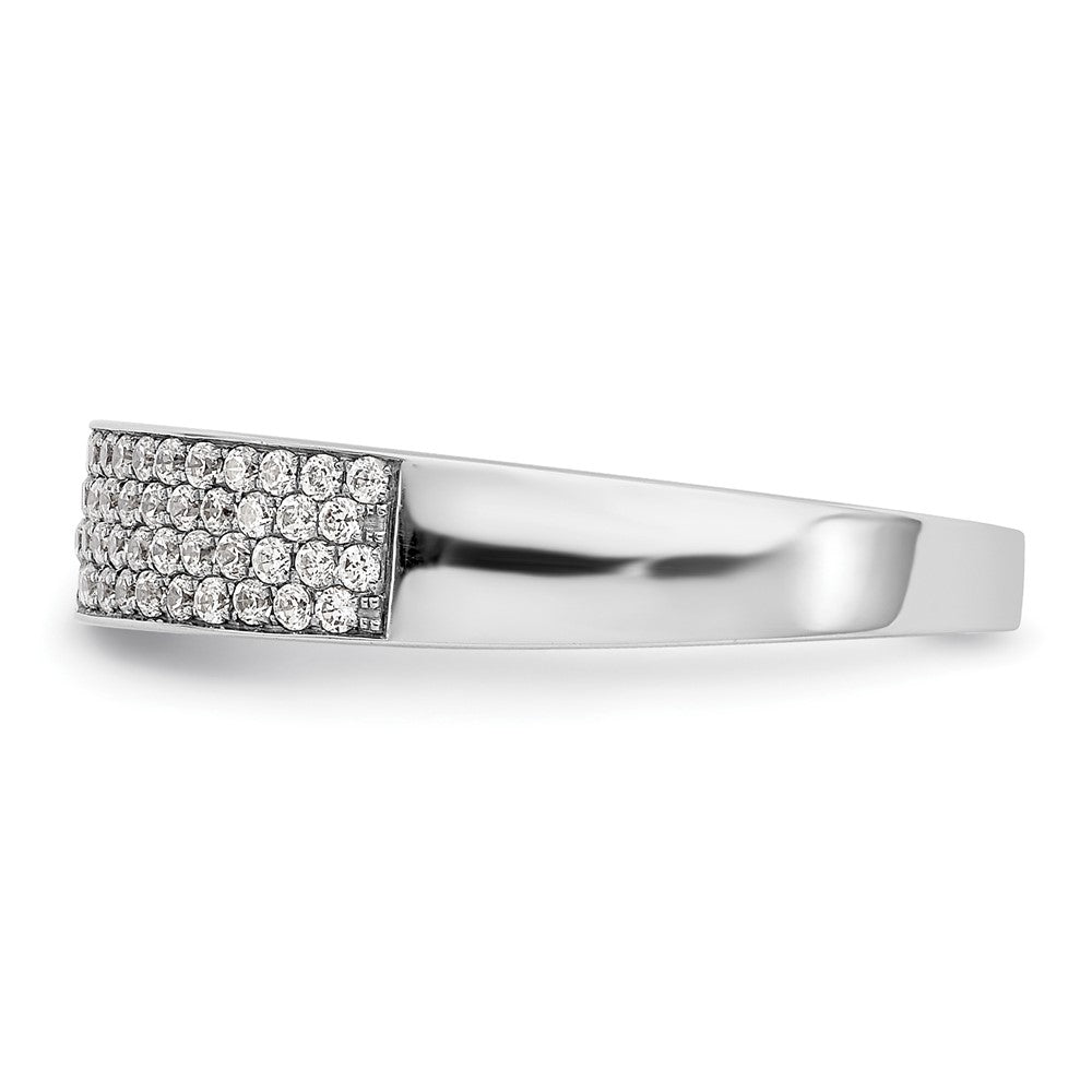 0.43ct. CZ Solid Real 14K White Gold Micro Pave Wedding Band Ring