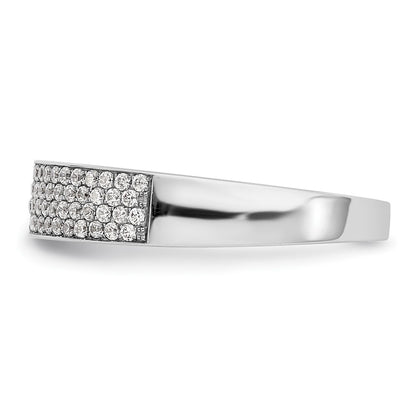 0.43ct. CZ Solid Real 14K White Gold Micro Pave Wedding Band Ring
