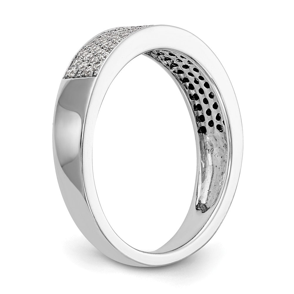 0.43ct. CZ Solid Real 14K White Gold Micro Pave Wedding Band Ring