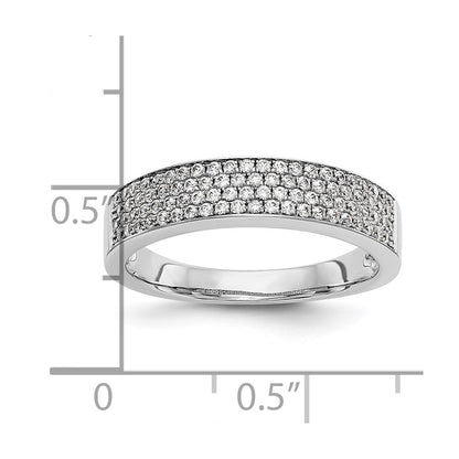 0.43ct. CZ Solid Real 14K White Gold Micro Pave Wedding Band Ring
