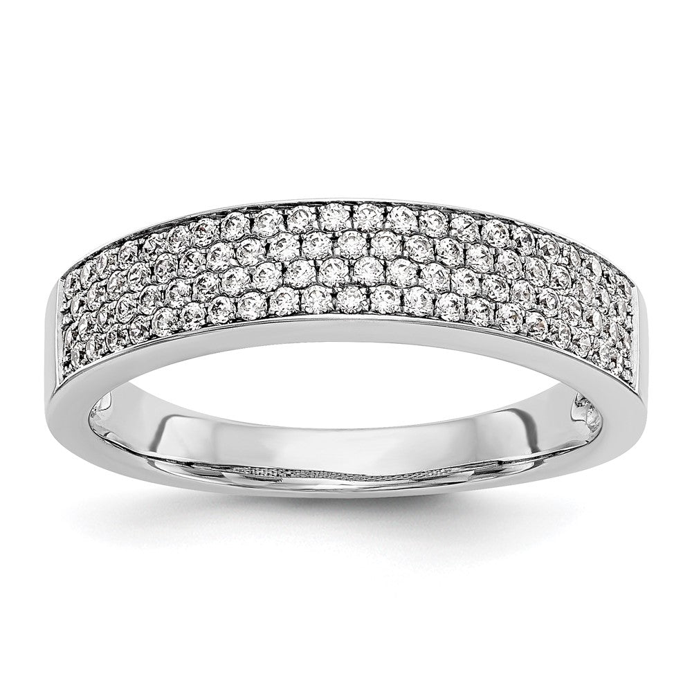 0.43ct. CZ Solid Real 14K White Gold Micro Pave Wedding Band Ring