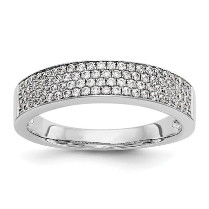0.43ct. CZ Solid Real 14K White Gold Micro Pave Wedding Band Ring