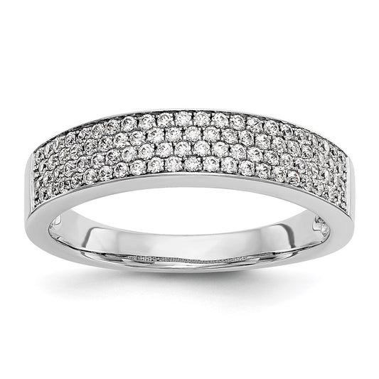 0.43ct. CZ Solid Real 14K White Gold Micro Pave Wedding Band Ring
