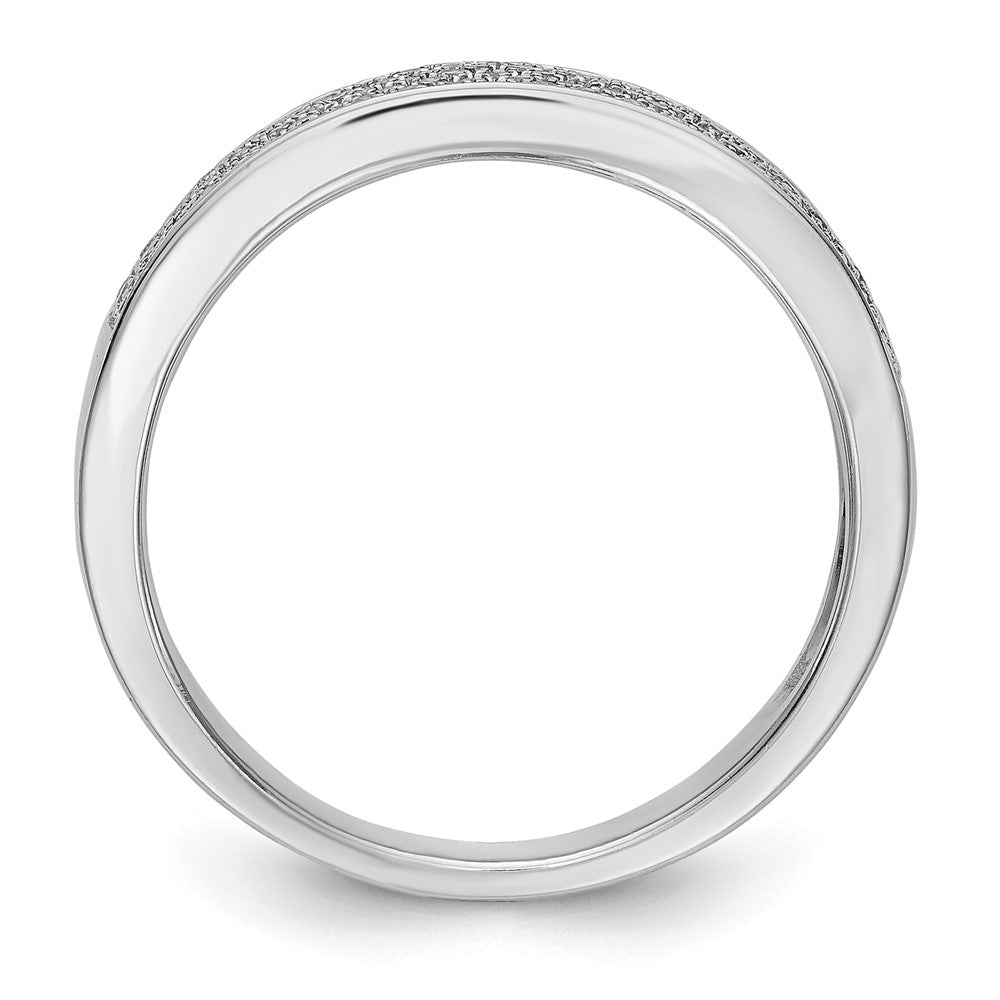 0.54ct. CZ Solid Real 14K White Gold Micro Pave Wedding Band Ring