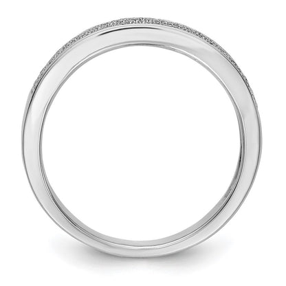 0.54ct. CZ Solid Real 14K White Gold Micro Pave Wedding Band Ring