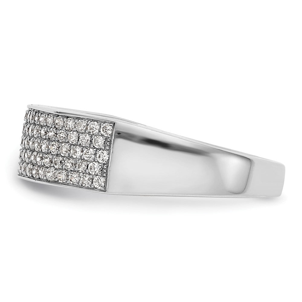 0.54ct. CZ Solid Real 14K White Gold Micro Pave Wedding Band Ring