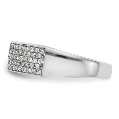 0.54ct. CZ Solid Real 14K White Gold Micro Pave Wedding Band Ring