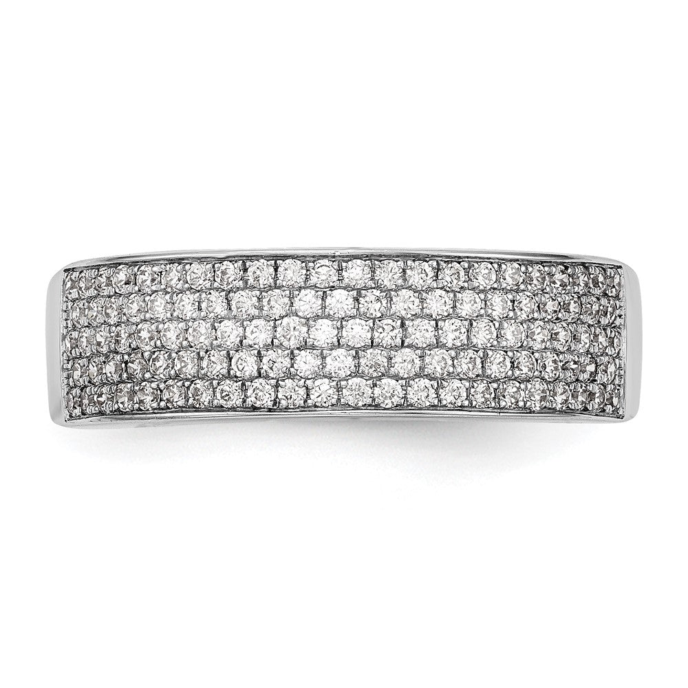 0.54ct. CZ Solid Real 14K White Gold Micro Pave Wedding Band Ring