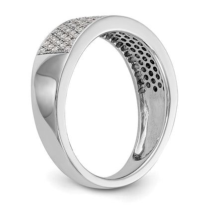 0.54ct. CZ Solid Real 14K White Gold Micro Pave Wedding Band Ring