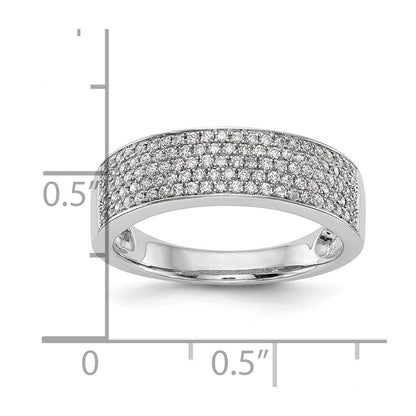 0.54ct. CZ Solid Real 14K White Gold Micro Pave Wedding Band Ring