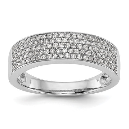 0.54ct. CZ Solid Real 14K White Gold Micro Pave Wedding Band Ring