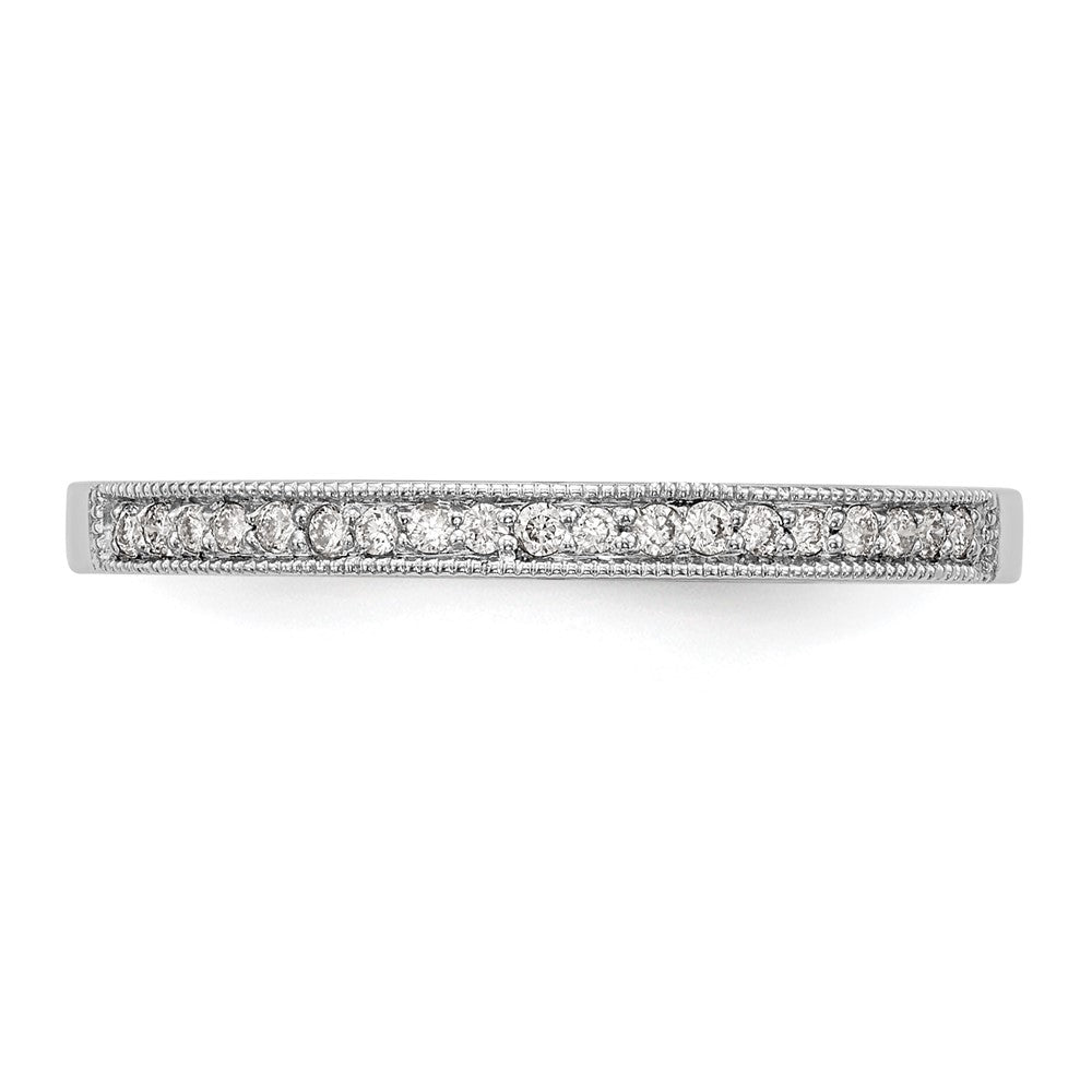 0.09ct. CZ Solid Real 14K White Gold Wedding Band Ring