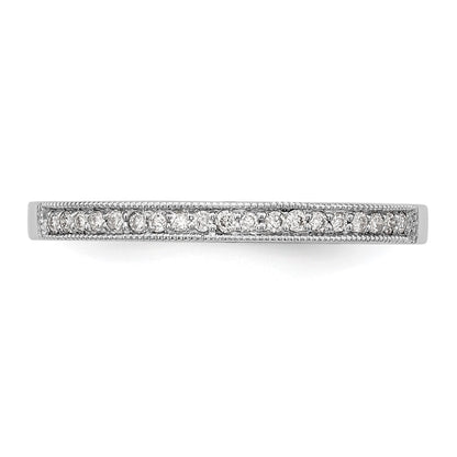 0.09ct. CZ Solid Real 14K White Gold Wedding Band Ring