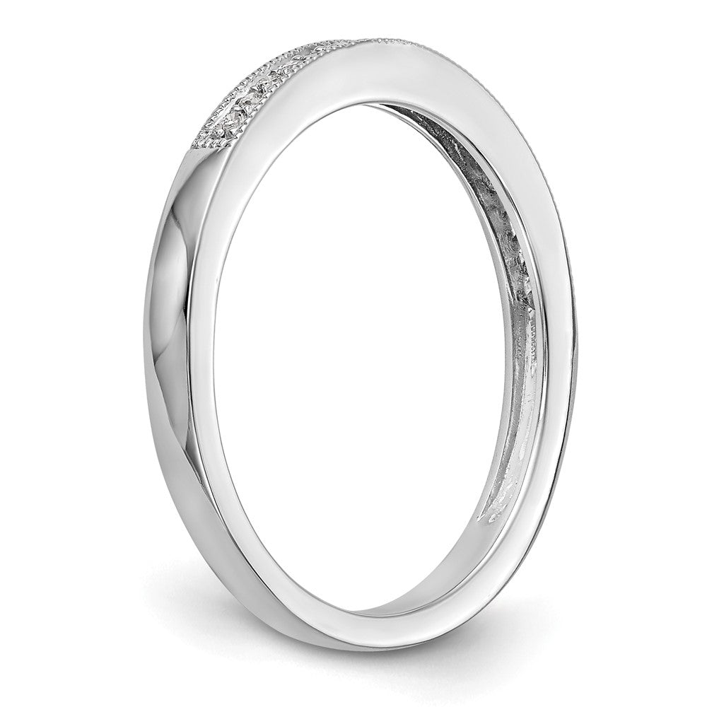 0.09ct. CZ Solid Real 14K White Gold Wedding Band Ring