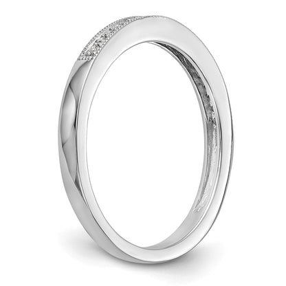0.09ct. CZ Solid Real 14K White Gold Wedding Band Ring
