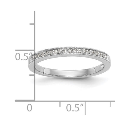 0.09ct. CZ Solid Real 14K White Gold Wedding Band Ring
