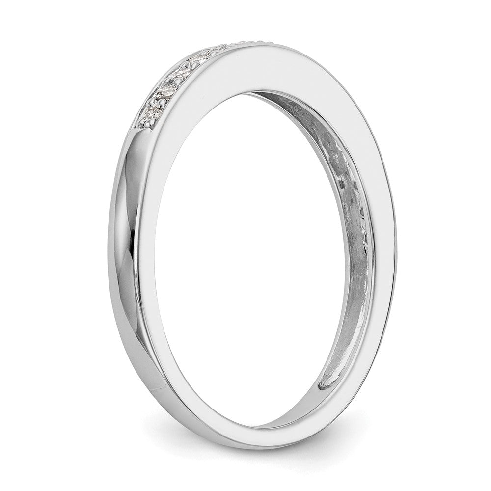 0.14ct. CZ Solid Real 14K White Gold Wedding Band Ring