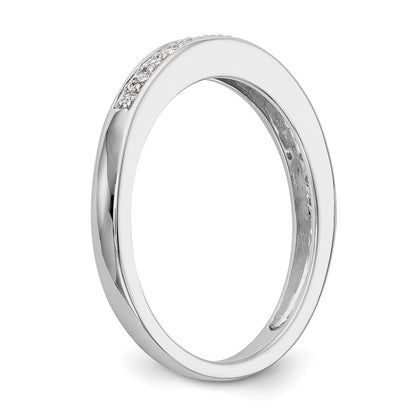 0.14ct. CZ Solid Real 14K White Gold Wedding Band Ring