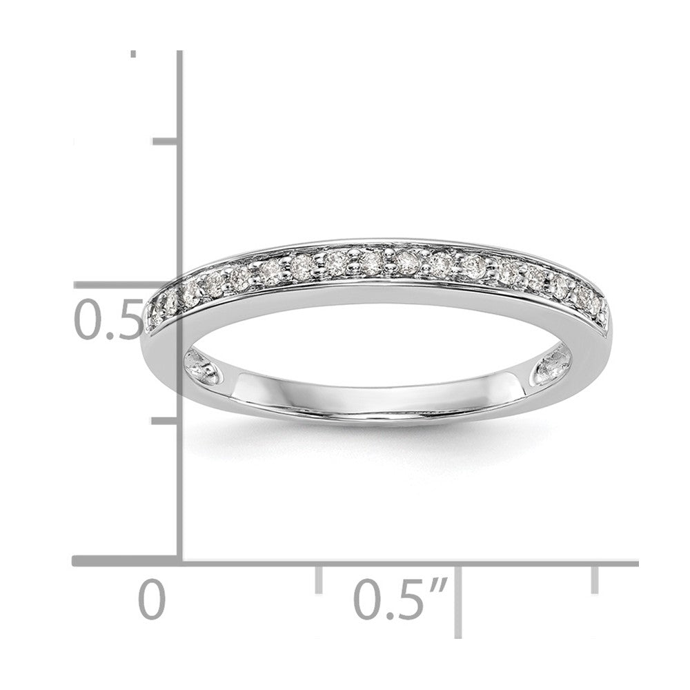 0.14ct. CZ Solid Real 14K White Gold Wedding Band Ring