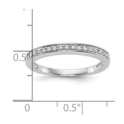 0.14ct. CZ Solid Real 14K White Gold Wedding Band Ring