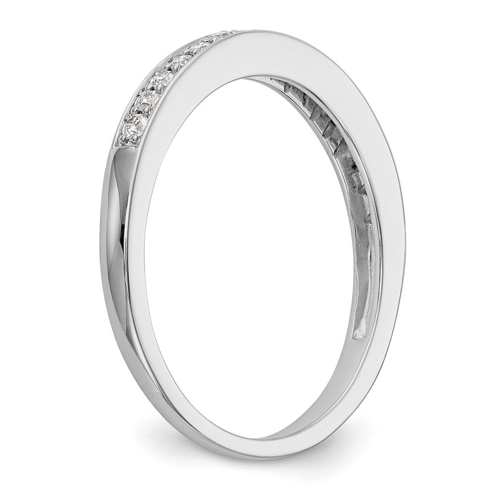 14K White Gold Real Diamond Band