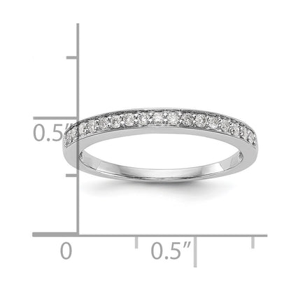 0.17ct. CZ Solid Real 14K White Gold Wedding Band Ring