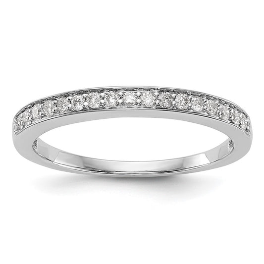 0.17ct. CZ Solid Real 14K White Gold Wedding Band Ring