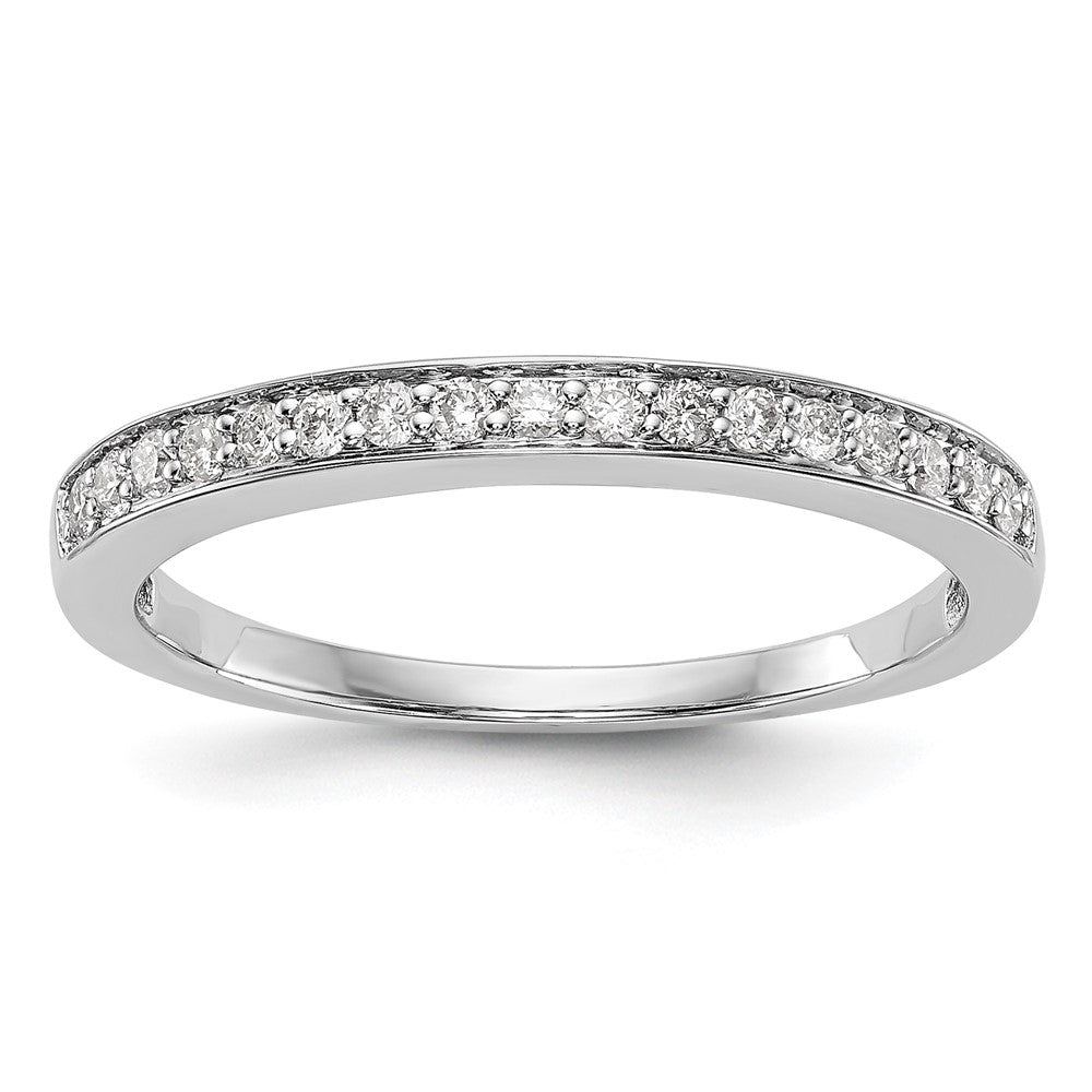 14K White Gold Real Diamond Band