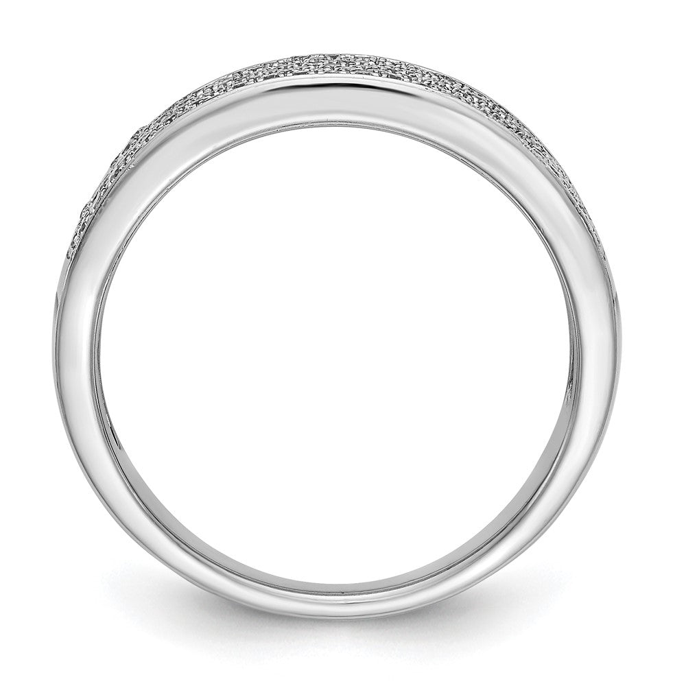 14K White Gold Micro Pave Real Diamond Band