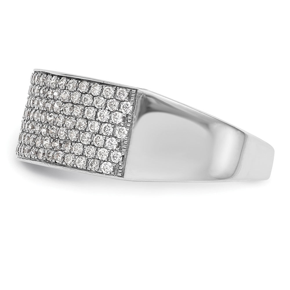 14K White Gold Micro Pave Real Diamond Band