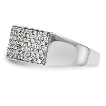 14K White Gold Micro Pave Real Diamond Band