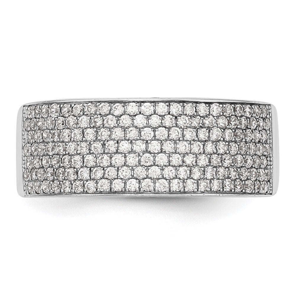 14K White Gold Micro Pave Real Diamond Band