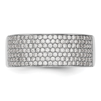 14K White Gold Micro Pave Real Diamond Band