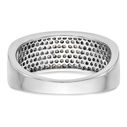 14K White Gold Micro Pave Real Diamond Band