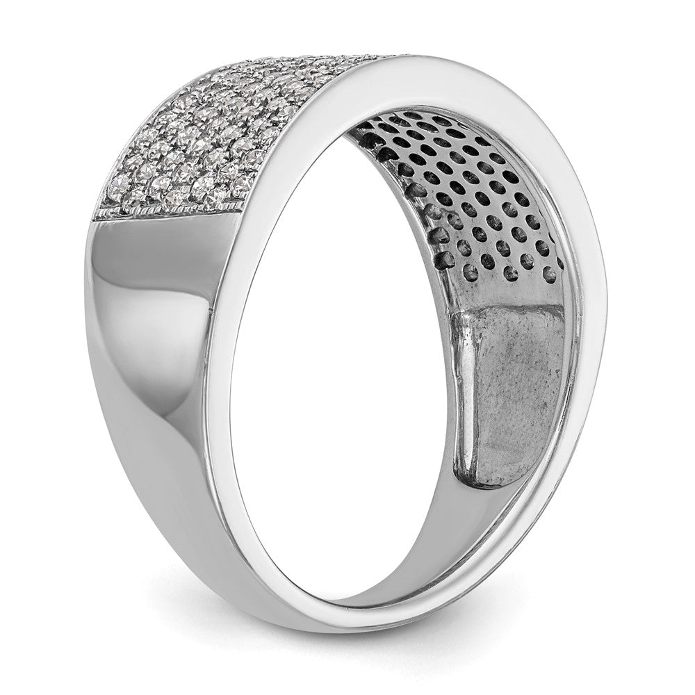14K White Gold Micro Pave Real Diamond Band