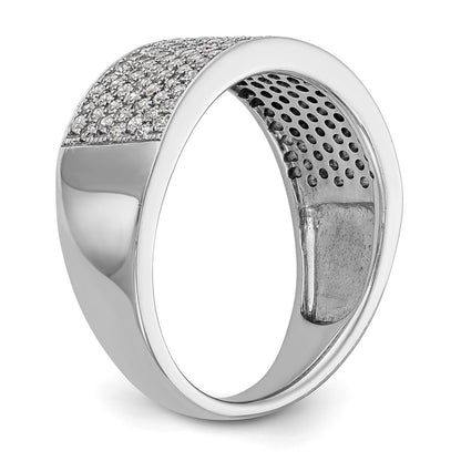 14K White Gold Micro Pave Real Diamond Band