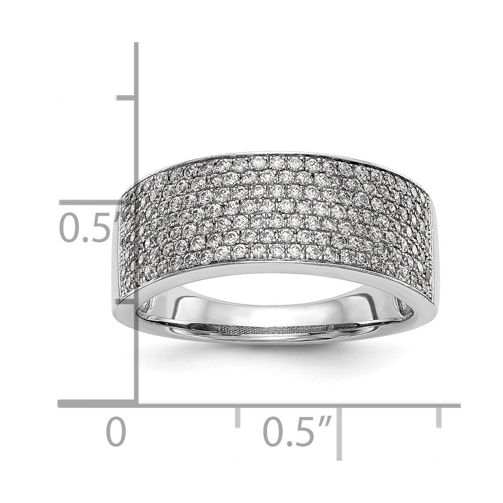 14K White Gold Micro Pave Real Diamond Band