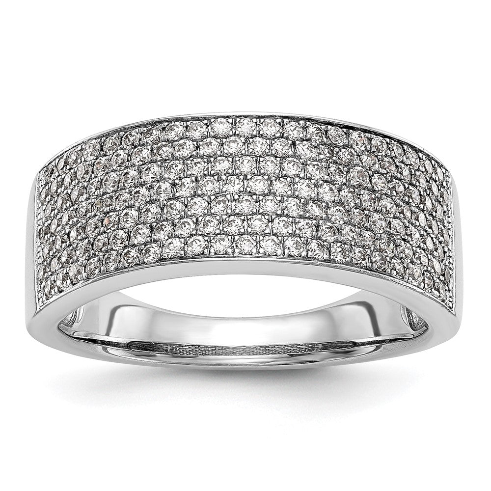14K White Gold Micro Pave Real Diamond Band