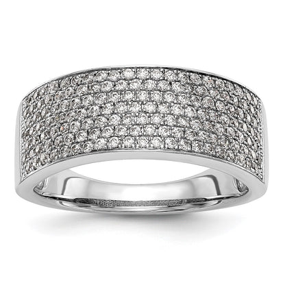 14K White Gold Micro Pave Real Diamond Band
