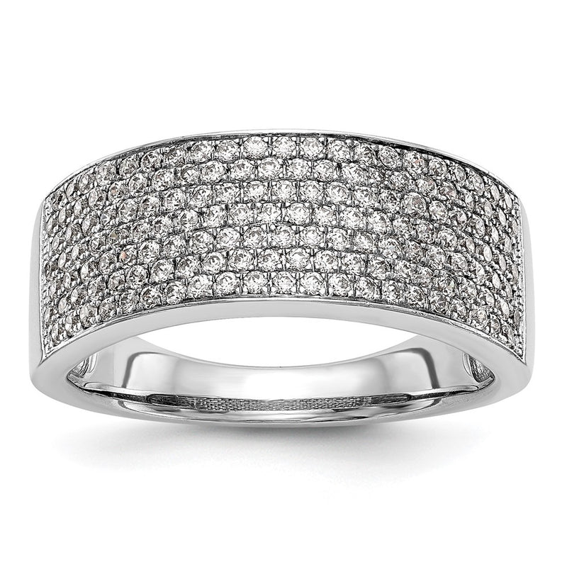 14K White Gold Micro Pave Real Diamond Band