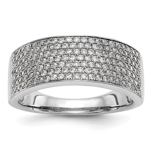 0.75ct. CZ Solid Real 14K White Gold Micro Pave Wedding Band Ring