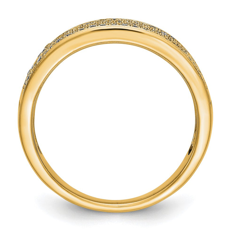 14K Yellow Gold Micro Pave Real Diamond Band