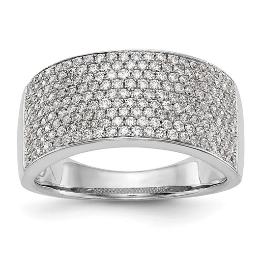 0.97ct. CZ Solid Real 14K White Gold Micro Pave Wedding Band Ring